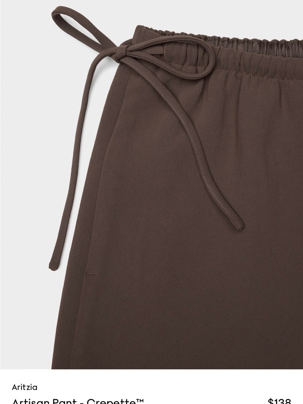 Aritzia Artisan Crepette™ Wide-Leg Pants in Dark Brown - Picture 3 of 4